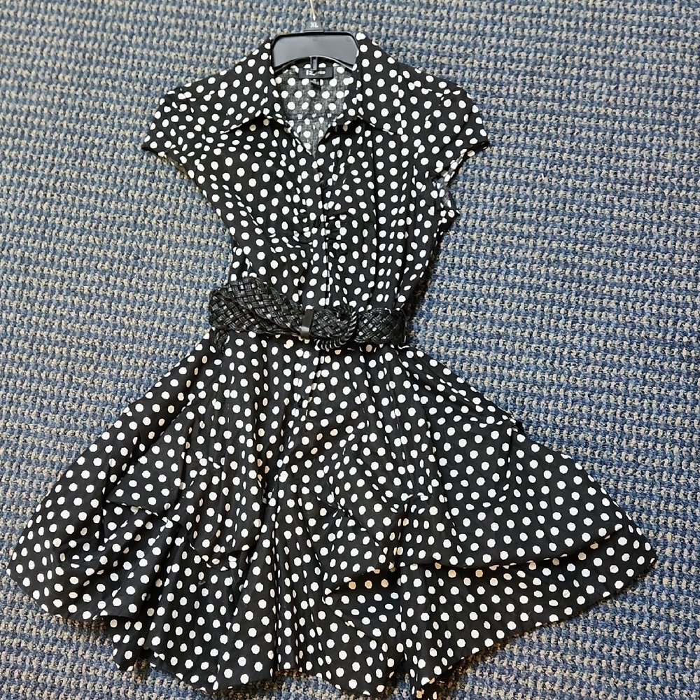 i Z Byer Black and White Polka Dot Dress Worn Once